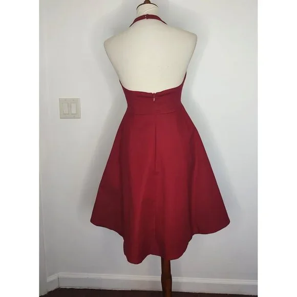 SOLD Halston Heritage Dress sz 4 Plunge Structured Halter Dress Cocktail NEW - Picture 3 of 9
